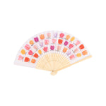 Bamboo fan - Tulips white