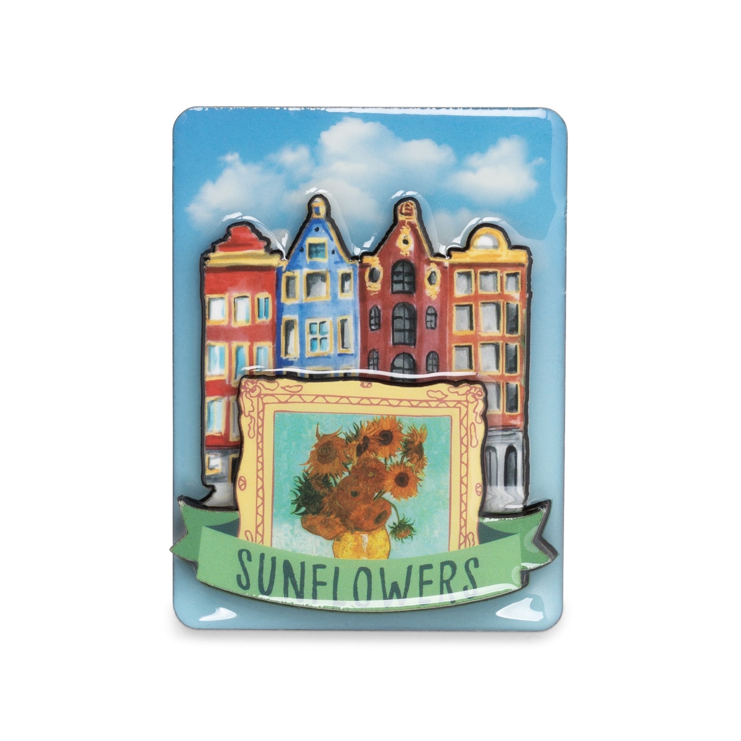 Magnet - van Gogh - Sunflowers - Houses