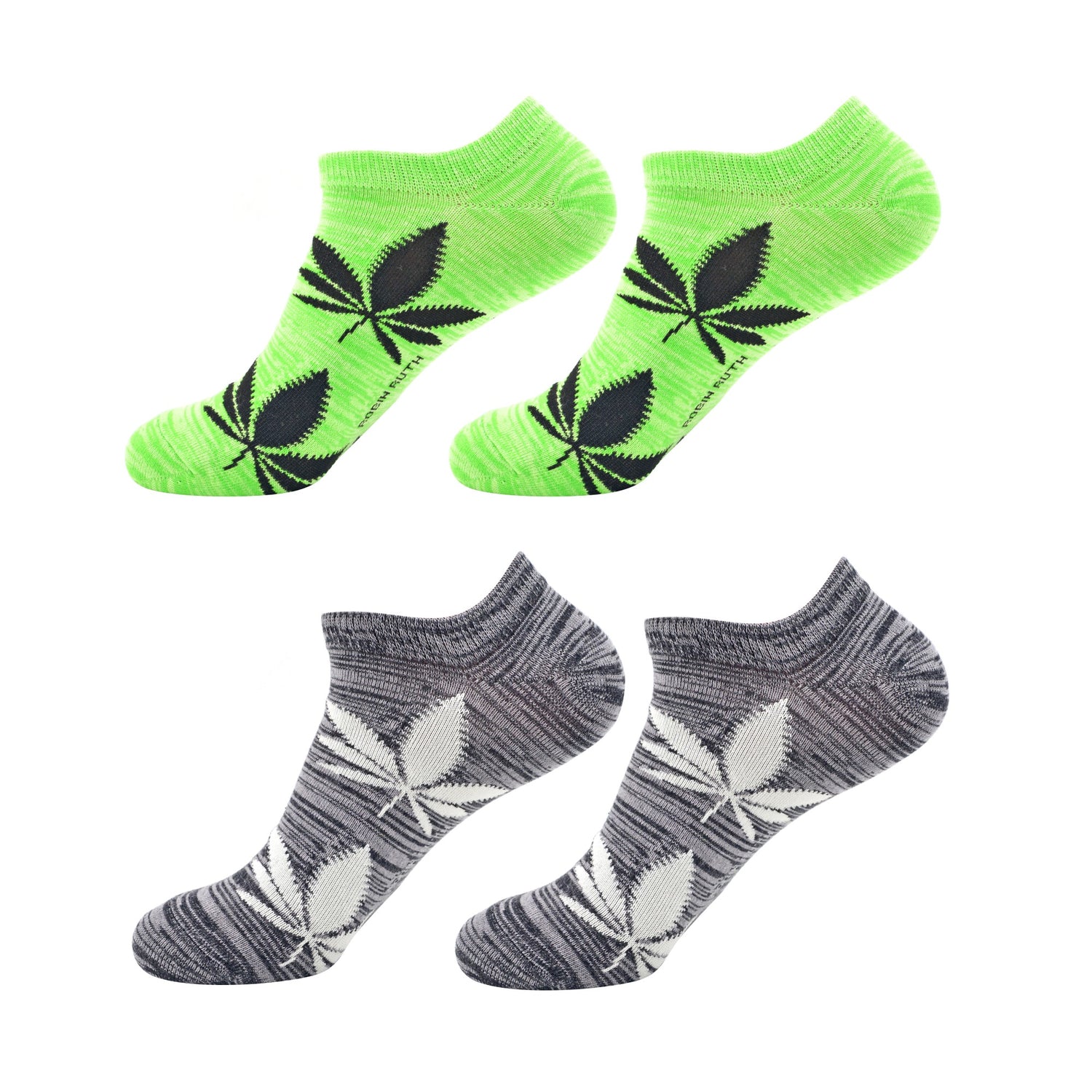 Short Socks 2 Pair Women Size 36-42 - Weed