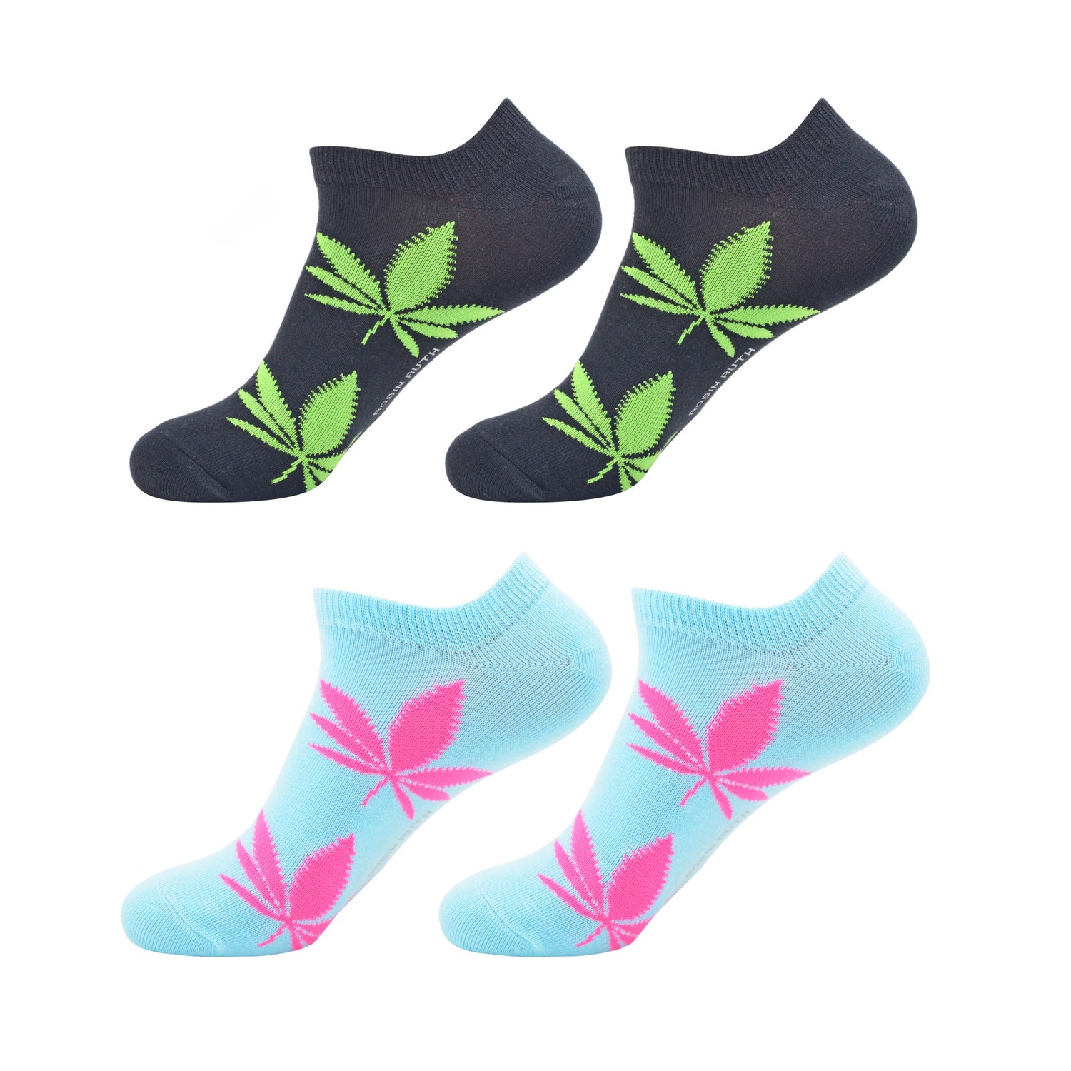 Short Socks 2 Pair Women Size 36-42 - Weed