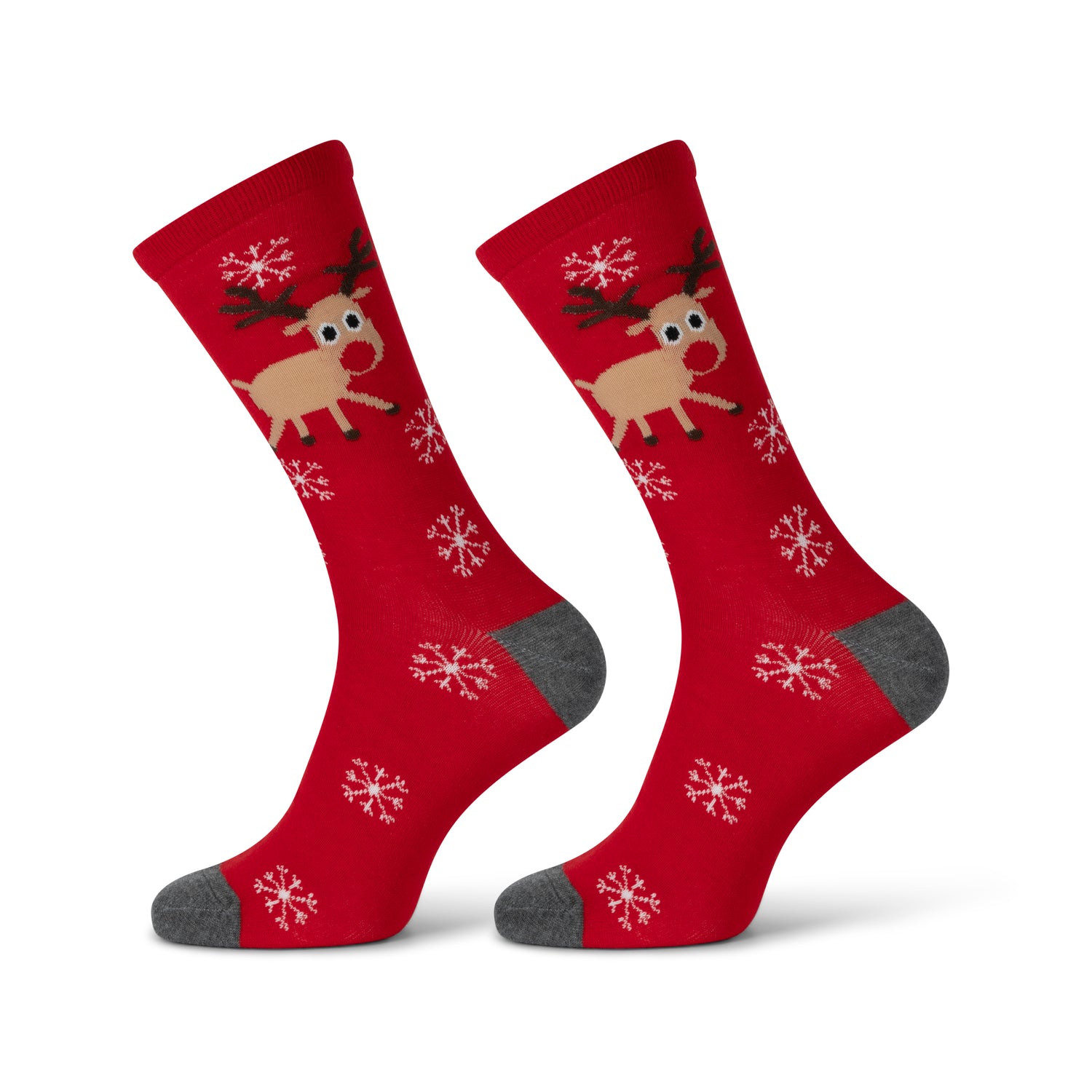 Christmas Socks - Men Size 41-46 - Red Rudolph reindeer