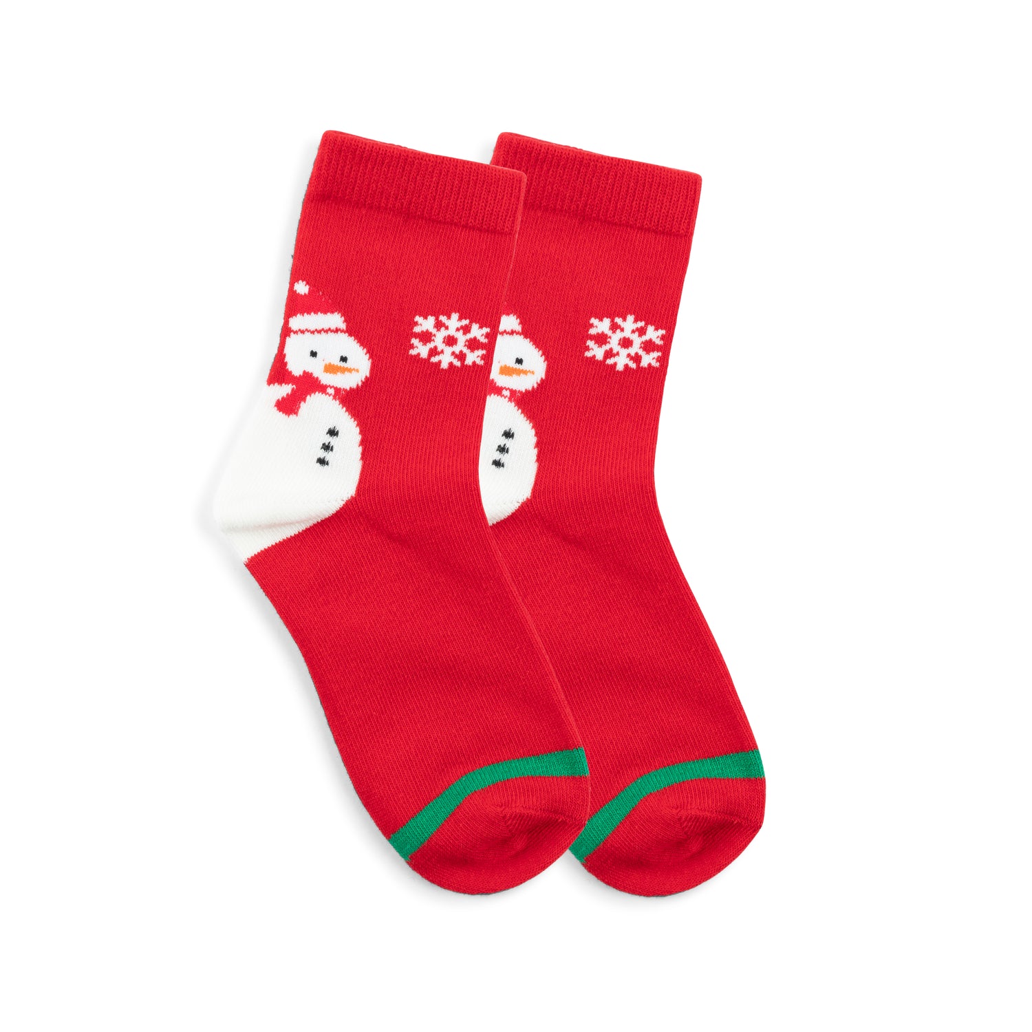 Christmas Socks - Kids Size 30-35 - Set of 2 pair Santa Snowmen
