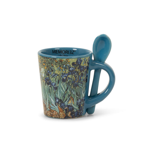 Espresso Mug with spoon - Irises - van Gogh