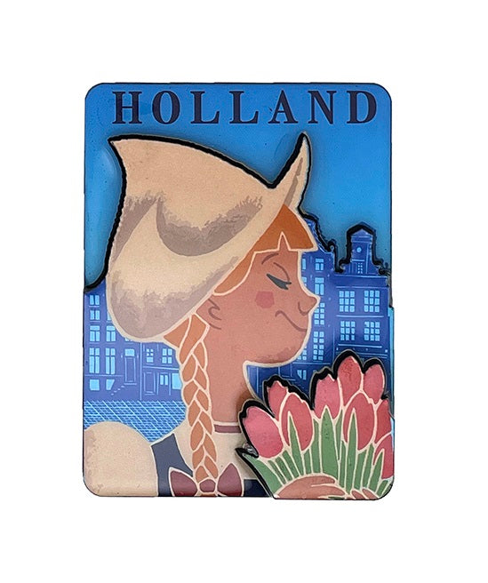 Magnet - Holland - Flower lady