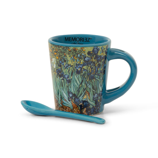 Espresso Mug with spoon - Irises - van Gogh