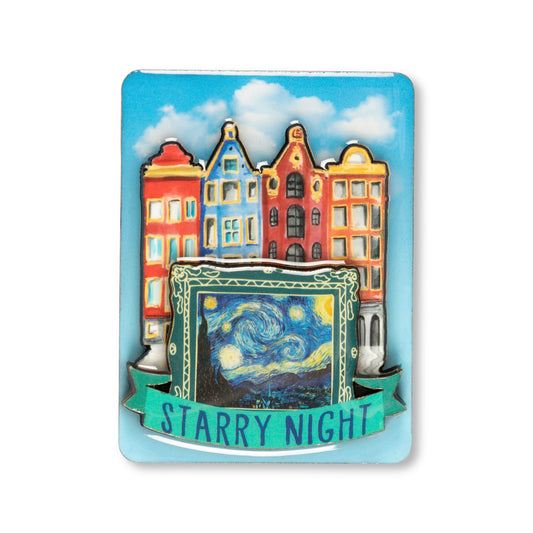 Magnet van Gogh - Starry night - Houses